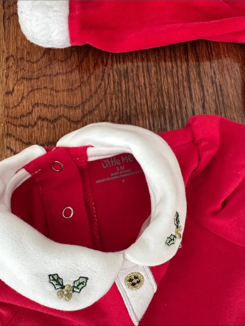 Little Me Red Baby Holiday Outfit Trio with Tutu & Bear Romper